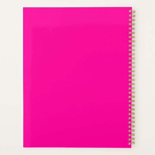 Solid Hot Roze Planner (Achterkant)
