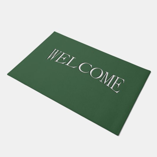 Solid Hunter Green Welcome Mat (Schuin)