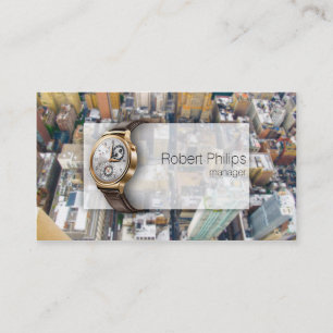 Solid kantoor horloge-skyscraper luxe kaart visitekaartje