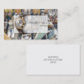 Solid kantoor horloge-skyscraper luxe kaart visitekaartje (Voorkant / Achterkant)