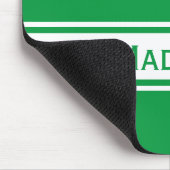 Solid Kelly Green White Stripes Modern Name Muismat (Hoek)