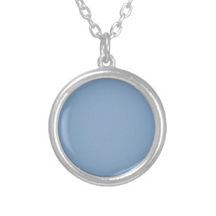 Solid kleurengewoon dusty blauw pastel zilver vergulden ketting