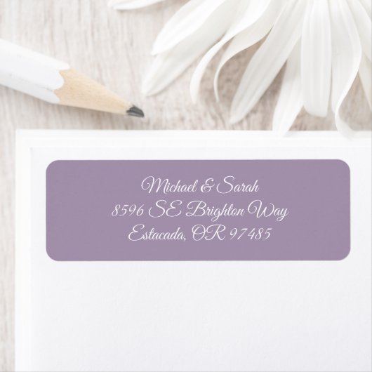 Solid lavendel Paarse retouradres Etiket (Insitu)