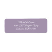 Solid lavendel Paarse retouradres Etiket (Voorkant)