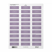 Solid lavendel Paarse retouradres Etiket (Full Sheet)