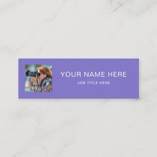 Solid Lavender Mini Calling Card met wit script Contactkaartje (Voorkant)
