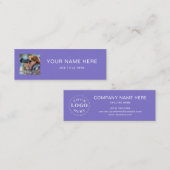 Solid Lavender Mini Calling Card met wit script Contactkaartje (Voorkant / Achterkant)