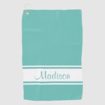 Solid Light Blauwgroen White Stripe Script Name