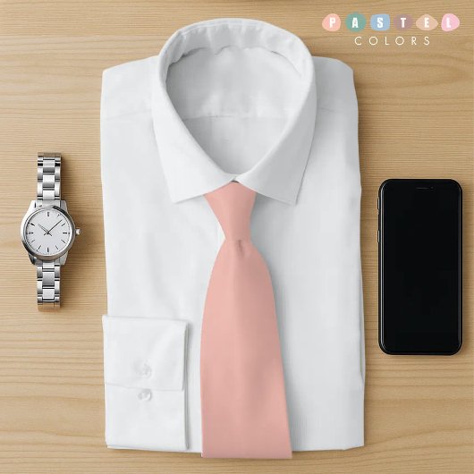 Solid Light Soft Pastel Sinaasappel Zalm Roze Kleu Stropdas