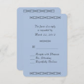 Solid Light Steel Blue Wedding RSVP (Voorkant / Achterkant)