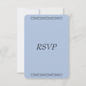 Solid Light Steel Blue Wedding RSVP (Achterkant)