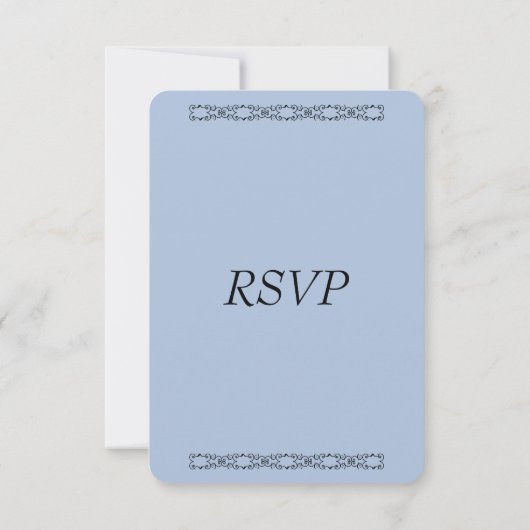 Solid Light Steel Blue Wedding RSVP (Achterkant)