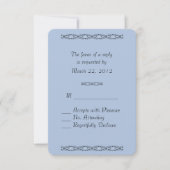 Solid Light Steel Blue Wedding RSVP (Voorkant)