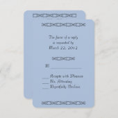 Solid Light Steel Blue Wedding RSVP (Voorkant / Achterkant)