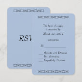 Solid Light Steel Blue Wedding RSVP Kaartje (Voorkant / Achterkant)