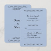 Solid Light Steel Blue Wedding RSVP Kaartje (Voorkant / Achterkant)