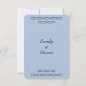 Solid Light Steel Blue Wedding RSVP Kaartje (Achterkant)