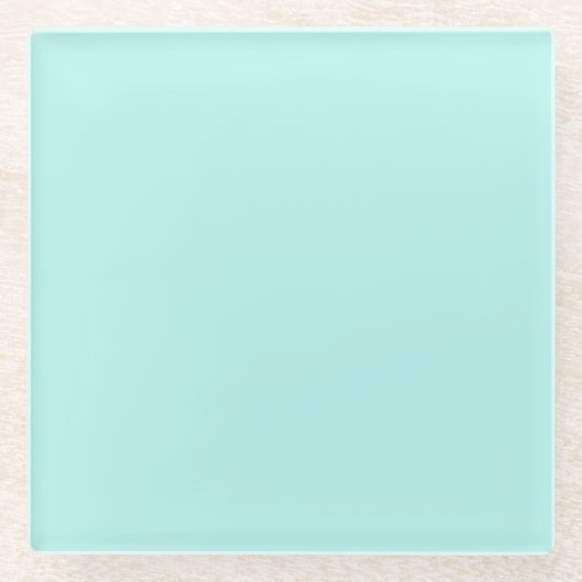 Solid light turquoise glazen onderzetter (Voorkant)
