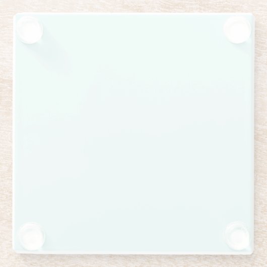 Solid light turquoise glazen onderzetter (Achterkant)