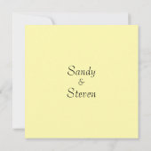 Solid Light Yellow Wedding-uitnodigingen Kaart (Achterkant)