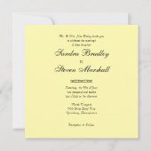 Solid Light Yellow Wedding-uitnodigingen Kaart (Voorkant)