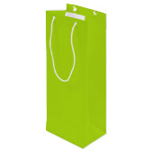 Solid Lime Green Color Wijn Cadeautas (Achterkant Gekanteld)