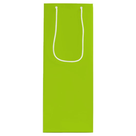Solid Lime Green Color Wijn Cadeautas (Voorkant)