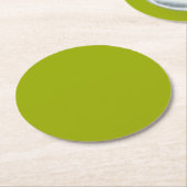 Solid Lime Green Ronde Kartonnen Onderzetter (Gebogen)