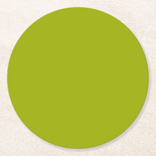 Solid Lime Green Ronde Kartonnen Onderzetter (Voorkant)