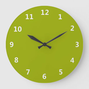 Solid Limeade Green with White Numbers Wall Clock Grote Klok