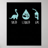 Solid Liquid Gas Science Dinosaur School Poster (Voorkant)
