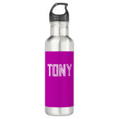 Solid Magenta - Eigen naam monogram Waterfles (Voorkant)