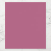 Solid Mauve Roze kleur | Hex# B55C80 Wijn Etiket (Enkel label)