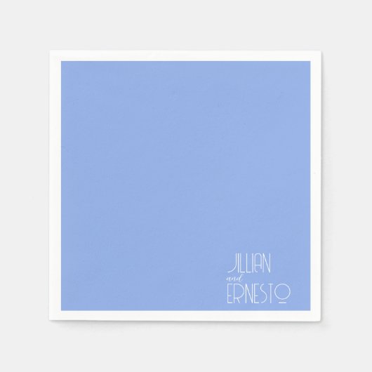 Solid Medium Blauwe Lelie van de Vallei Custom Servet (Voorkant)