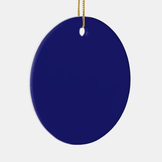 Solid Midnight Blue Elegant Modern Minimalist Keramisch Ornament (Rechts)