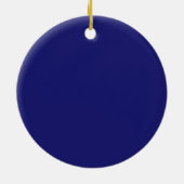 Solid Midnight Blue Elegant Modern Minimalist Keramisch Ornament (Achterkant)
