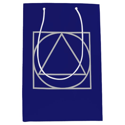 Solid Midnight Blue Elegant Modern Minimalist Medium Cadeauzakje (Voorkant)