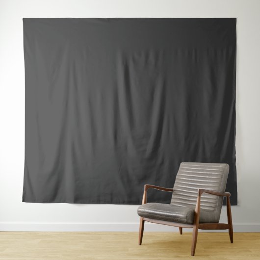 Solid Minimalist Jet Black Plain Elegant Modern  Wandkleed (In Situ (horizontaal))