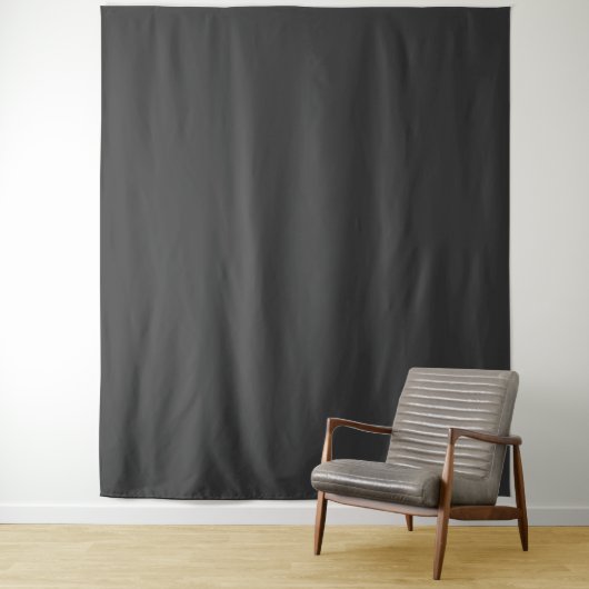 Solid Minimalist Jet Black Plain Elegant Modern  Wandkleed (In situ)