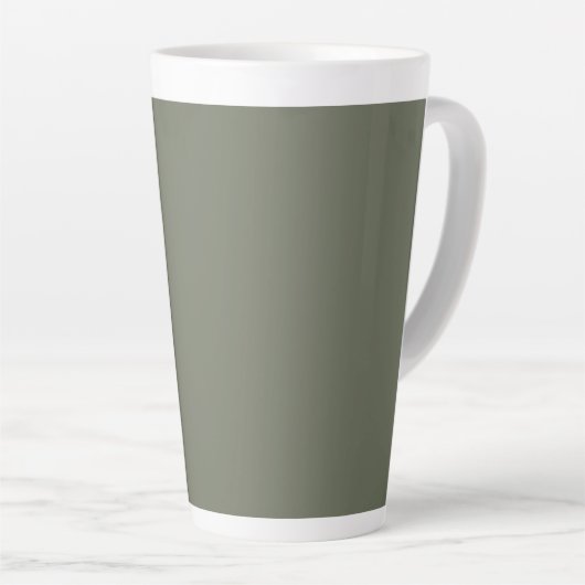 Solid Moss Green Custom Latte Mok (Rechterhoek)