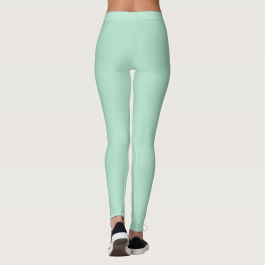 Solid Munt Groene Kleur Leggings (Achterkant)