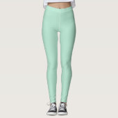 Solid Munt Groene Kleur Leggings (Voorkant)