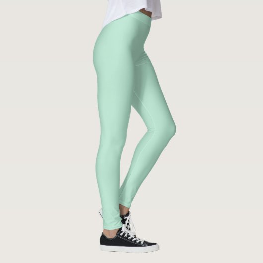 Solid Munt Groene Kleur Leggings (Rechts)