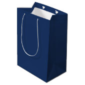 Solid Navy Blue All Occasion Medium Gift Bag Cadeauzakje (Achterkant Gekanteld)