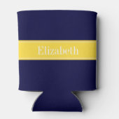 Solid Navy Blue, ananaslint monogram Blikjeskoeler (Achterkant)