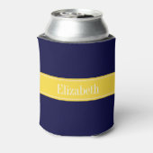 Solid Navy Blue, ananaslint monogram Blikjeskoeler (Blikje Achterkant)