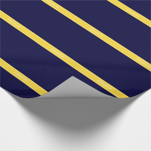 Solid Navy Blue, ananaslint monogram Cadeaupapier (Hoek)