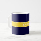 Solid Navy Blue, ananaslint monogram Koffiemok (Voorkant links)