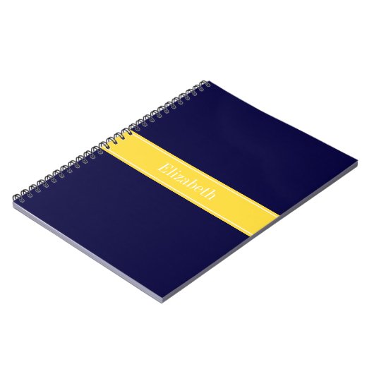Solid Navy Blue, ananaslint monogram Notitieboek (Linkerzijde)