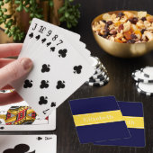 Solid Navy Blue, ananaslint monogram Pokerkaarten (Insitu)